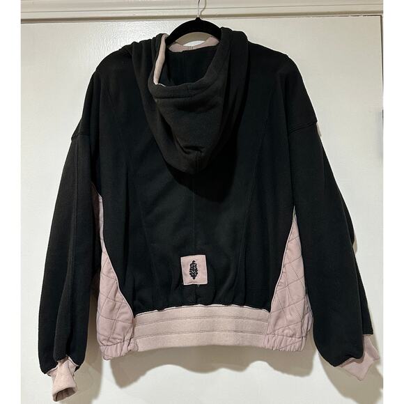 Free People Movement Snow Day Hoodie Black Beige Size XS NWOT Active Warm Comfy - Picture 9 of 15